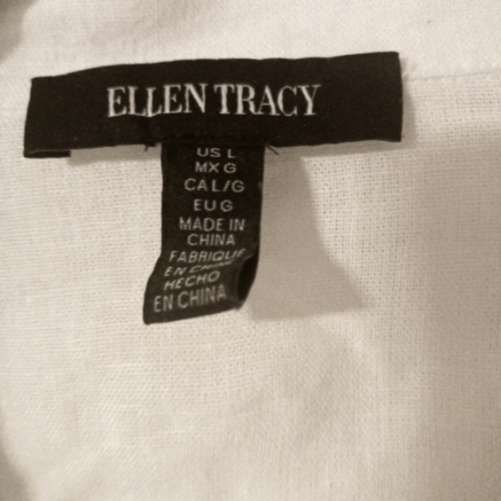 Linen Button Down Tie Front Shirt. - Picture 3 of 10